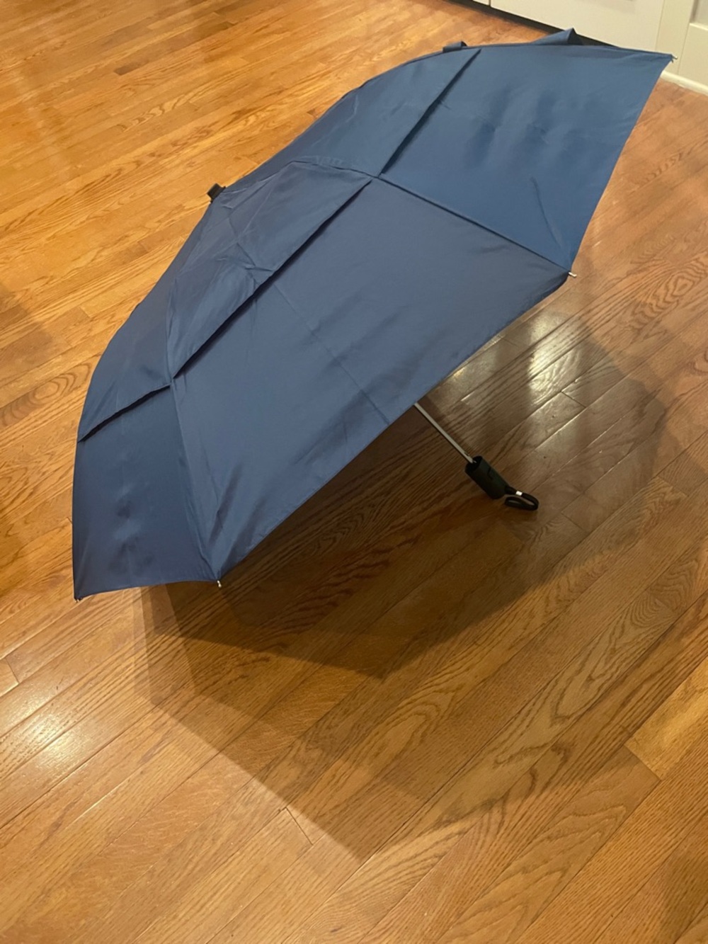 Vented Navy Blue Folding Umbrella
